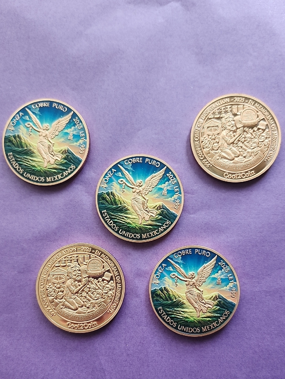 1oz. Pure Copper Rounds 5 Total